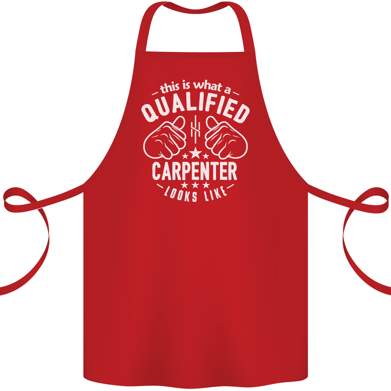 This Is What a Qualified Carpenter Looks Like Cotton Apron 100% Organic Red