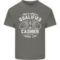 This Is What a Qualified Cashier Looks Like Mens Cotton T-Shirt Tee Top Charcoal