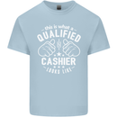 This Is What a Qualified Cashier Looks Like Mens Cotton T-Shirt Tee Top Light Blue