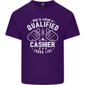 This Is What a Qualified Cashier Looks Like Mens Cotton T-Shirt Tee Top Purple