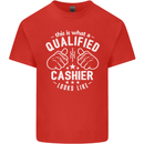 This Is What a Qualified Cashier Looks Like Mens Cotton T-Shirt Tee Top Red