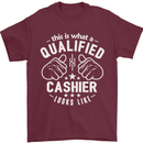 This Is What a Qualified Cashier Looks Like Mens T-Shirt Cotton Gildan Maroon