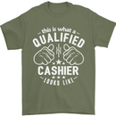 This Is What a Qualified Cashier Looks Like Mens T-Shirt Cotton Gildan Military Green