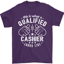 This Is What a Qualified Cashier Looks Like Mens T-Shirt Cotton Gildan Purple