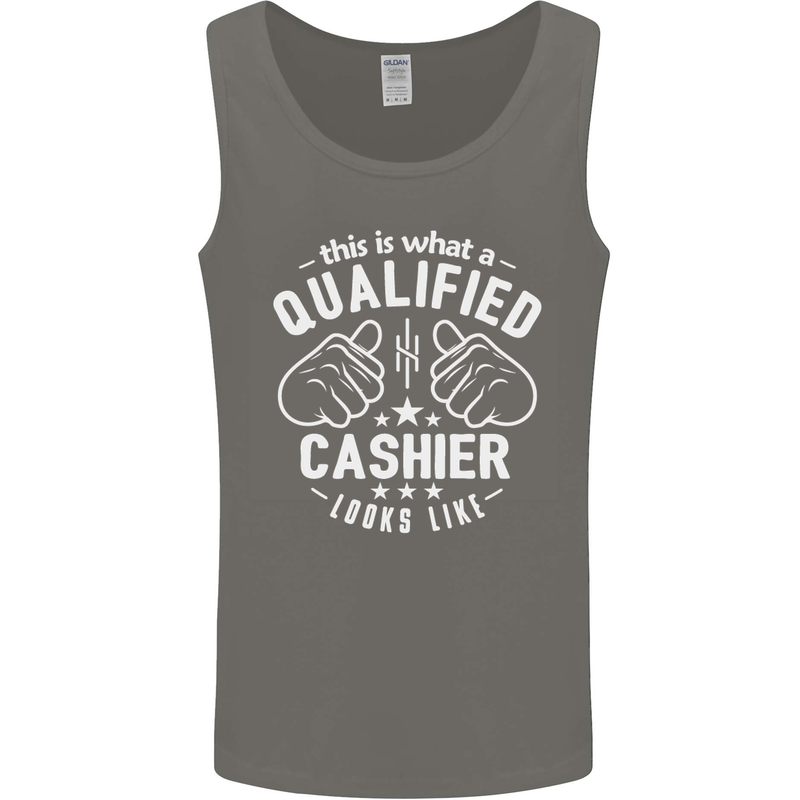 This Is What a Qualified Cashier Looks Like Mens Vest Tank Top Charcoal