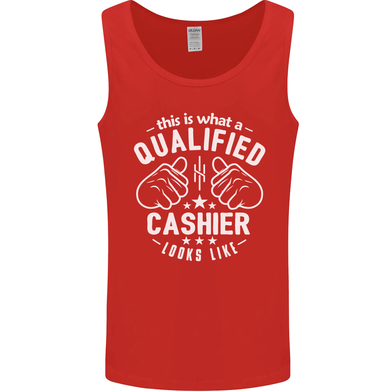 This Is What a Qualified Cashier Looks Like Mens Vest Tank Top Red