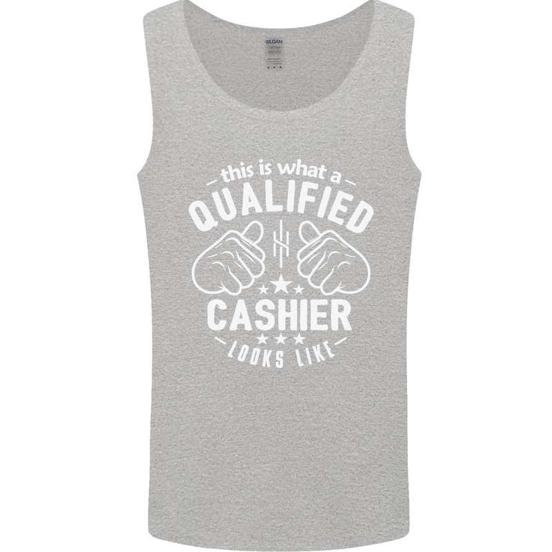 This Is What a Qualified Cashier Looks Like Mens Vest Tank Top Sports Grey