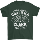 This Is What a Qualified Clerk Looks Like Mens T-Shirt Cotton Gildan Forest Green