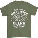 This Is What a Qualified Clerk Looks Like Mens T-Shirt Cotton Gildan Military Green