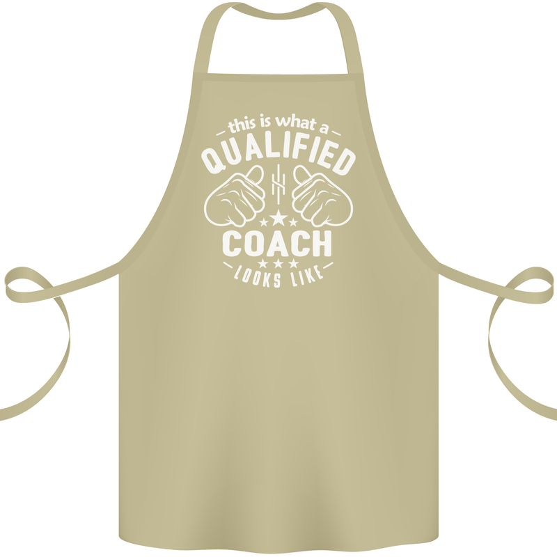 This Is What a Qualified Coach Looks Like Cotton Apron 100% Organic Khaki