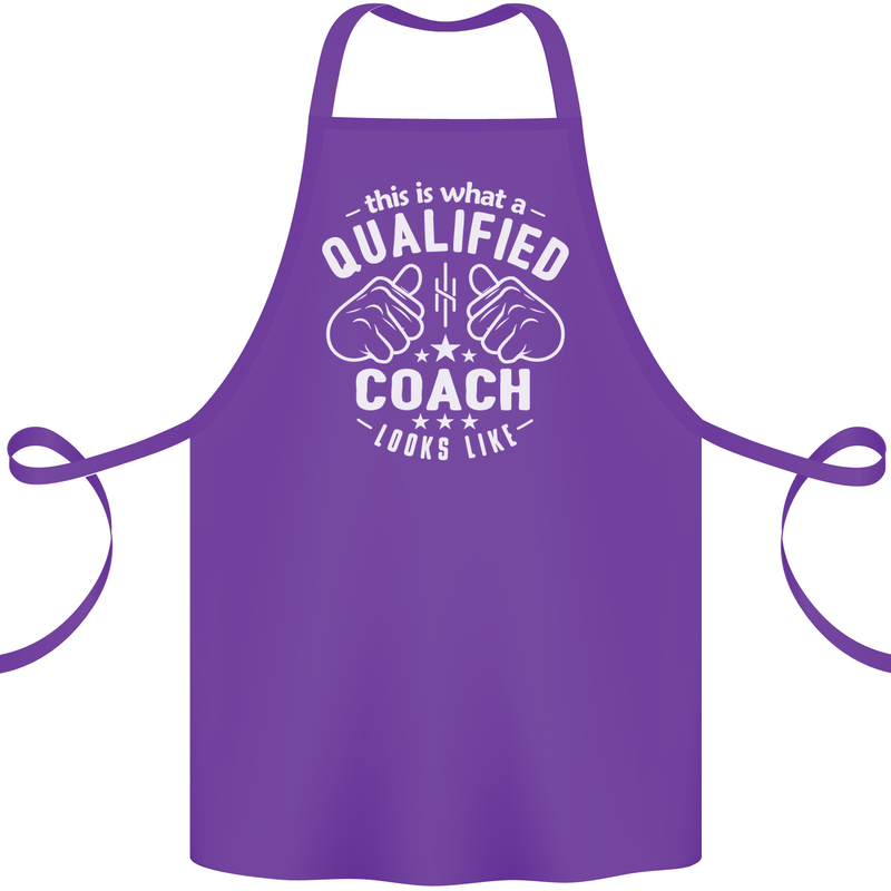 This Is What a Qualified Coach Looks Like Cotton Apron 100% Organic Purple