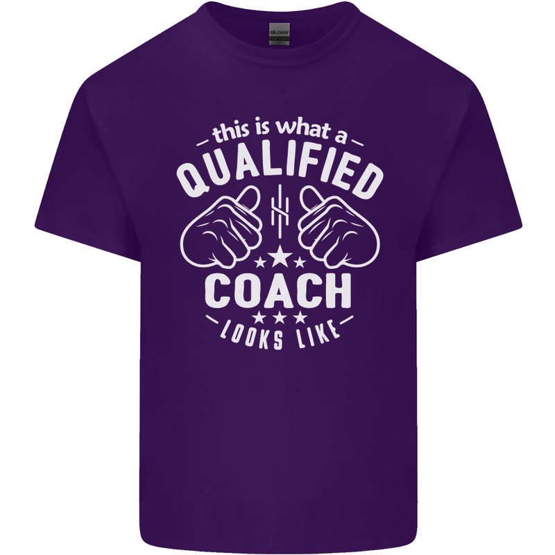 This Is What a Qualified Coach Looks Like Mens Cotton T-Shirt Tee Top Purple