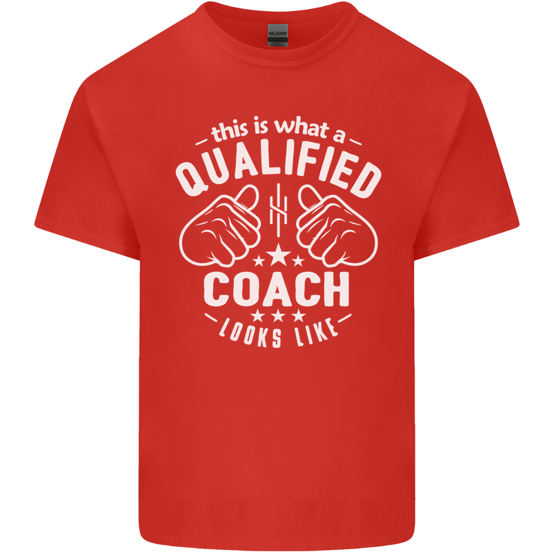 This Is What a Qualified Coach Looks Like Mens Cotton T-Shirt Tee Top Red