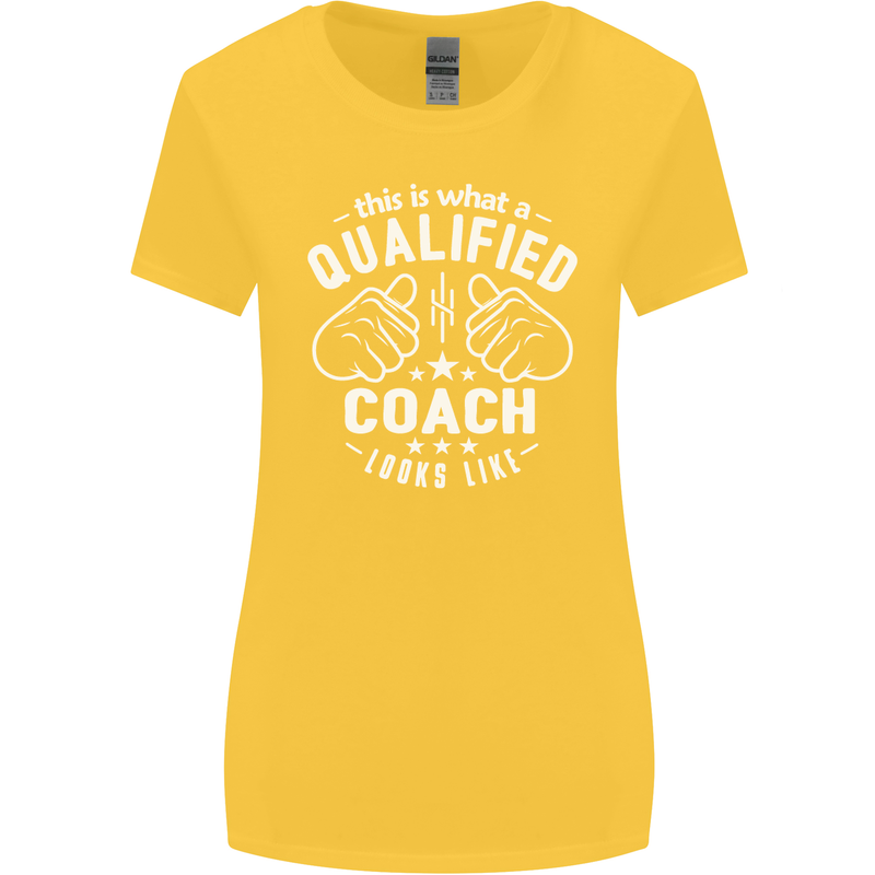 This Is What a Qualified Coach Looks Like Womens Wider Cut T-Shirt Yellow