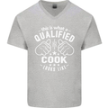 This Is What a Qualified Cook Looks Like Mens V-Neck Cotton T-Shirt Sports Grey