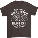 This Is What a Qualified Dentist Looks Like Mens T-Shirt Cotton Gildan Dark Chocolate