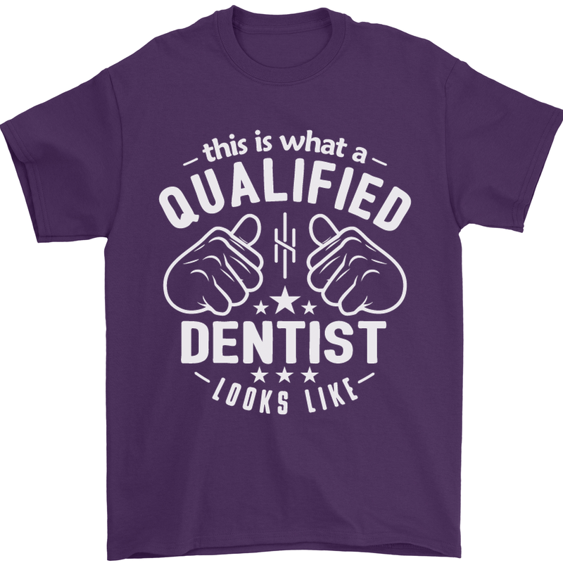This Is What a Qualified Dentist Looks Like Mens T-Shirt Cotton Gildan Purple