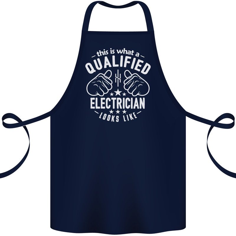 This Is What a Qualified Electrician Looks Like Cotton Apron 100% Organic Navy Blue