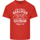 This Is What a Qualified Electrician Looks Like Mens Cotton T-Shirt Tee Top Red