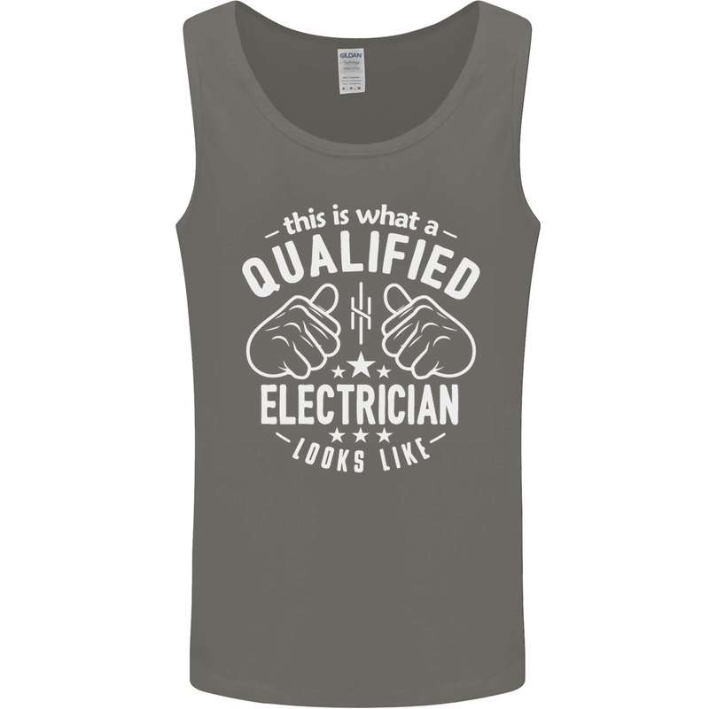 This Is What a Qualified Electrician Looks Like Mens Vest Tank Top Charcoal