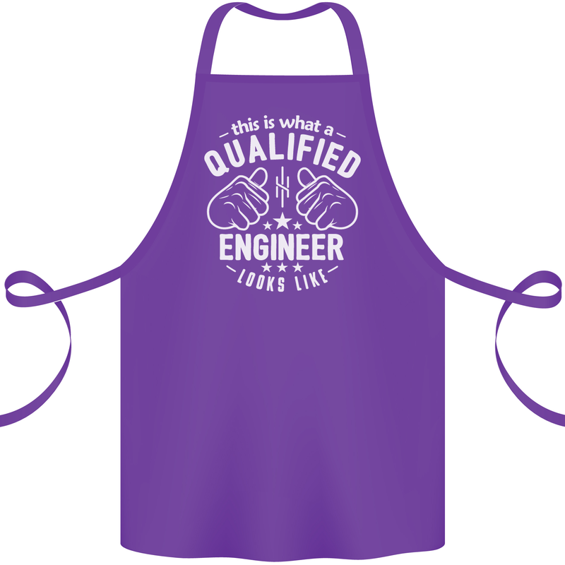 This Is What a Qualified Engineer Looks Like Cotton Apron 100% Organic Purple