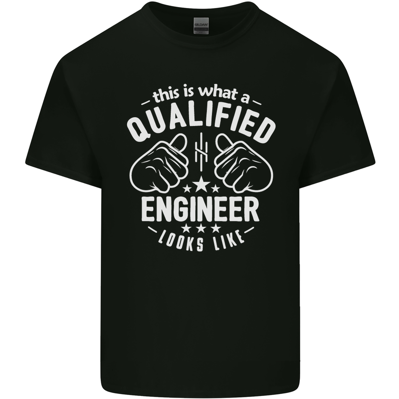 This Is What a Qualified Engineer Looks Like Mens Cotton T-Shirt Tee Top Black