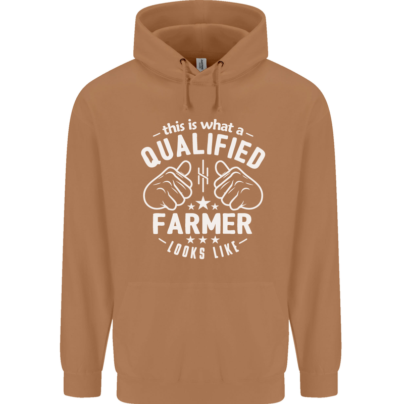 This Is What a Qualified Farmer Looks Like Mens 80% Cotton Hoodie Caramel Latte
