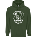 This Is What a Qualified Farmer Looks Like Mens 80% Cotton Hoodie Forest Green