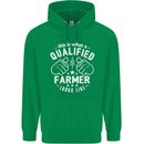 This Is What a Qualified Farmer Looks Like Mens 80% Cotton Hoodie Irish Green