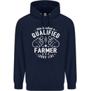 This Is What a Qualified Farmer Looks Like Mens 80% Cotton Hoodie Navy Blue