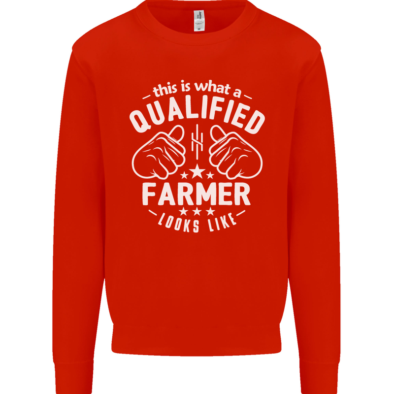 This Is What a Qualified Farmer Looks Like Mens Sweatshirt Jumper Bright Red