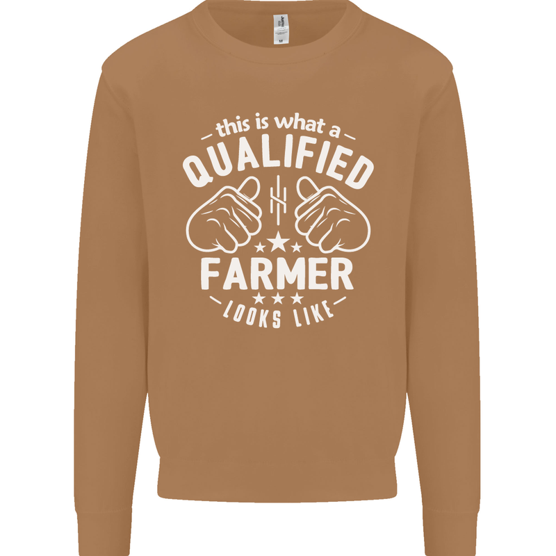 This Is What a Qualified Farmer Looks Like Mens Sweatshirt Jumper Caramel Latte