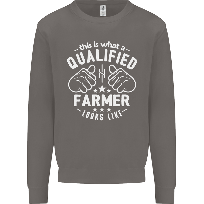 This Is What a Qualified Farmer Looks Like Mens Sweatshirt Jumper Charcoal