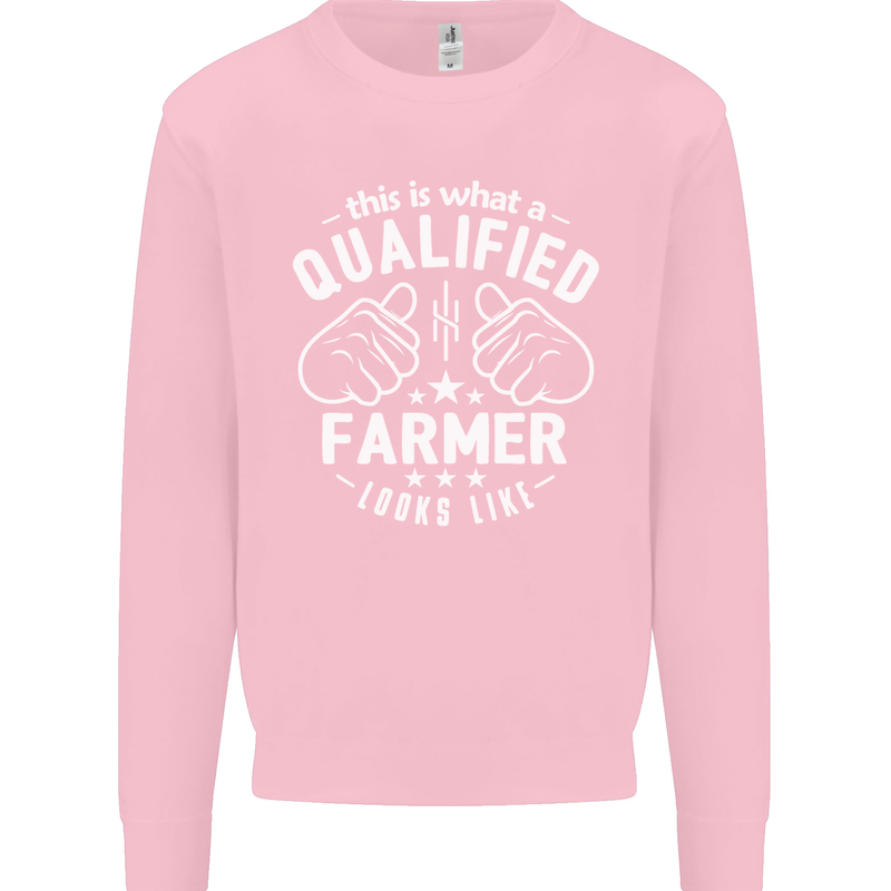 This Is What a Qualified Farmer Looks Like Mens Sweatshirt Jumper Light Pink
