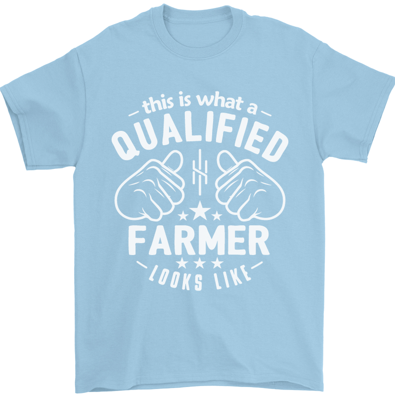 This Is What a Qualified Farmer Looks Like Mens T-Shirt Cotton Gildan Light Blue