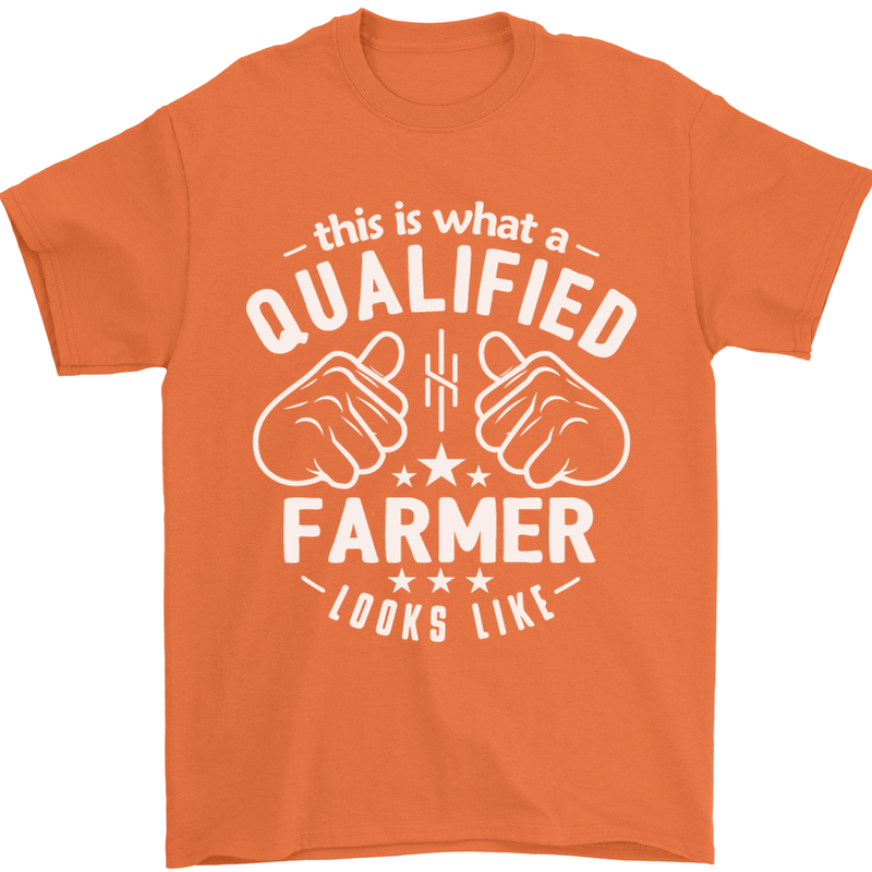 This Is What a Qualified Farmer Looks Like Mens T-Shirt Cotton Gildan Orange