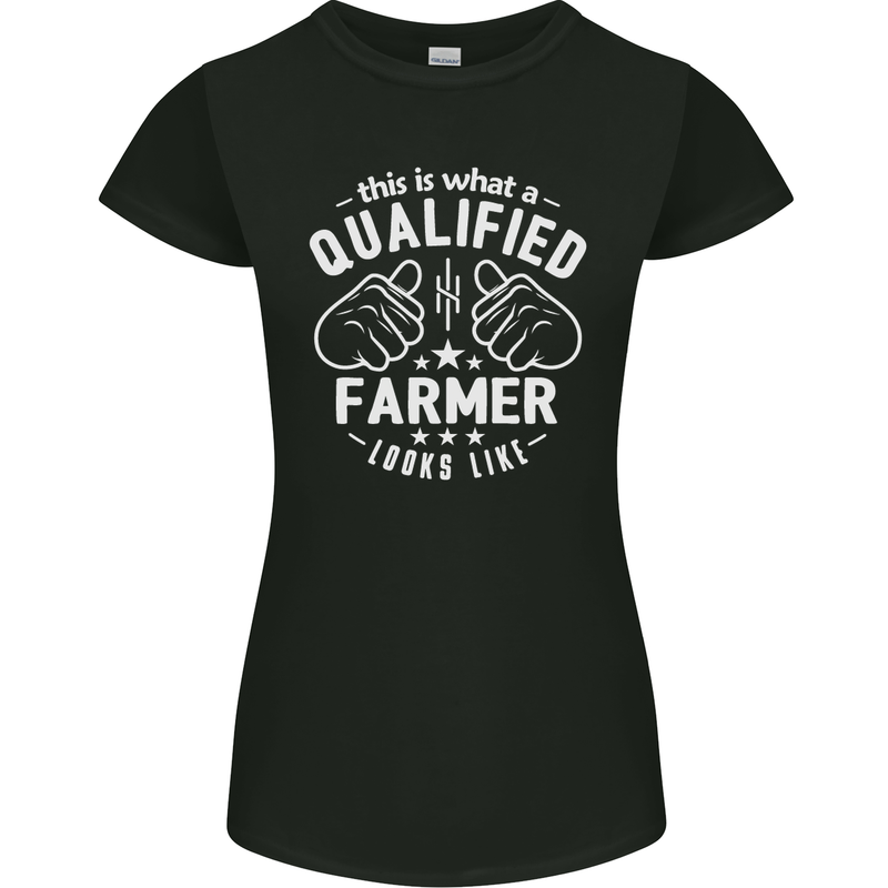 This Is What a Qualified Farmer Looks Like Womens Petite Cut T-Shirt Black