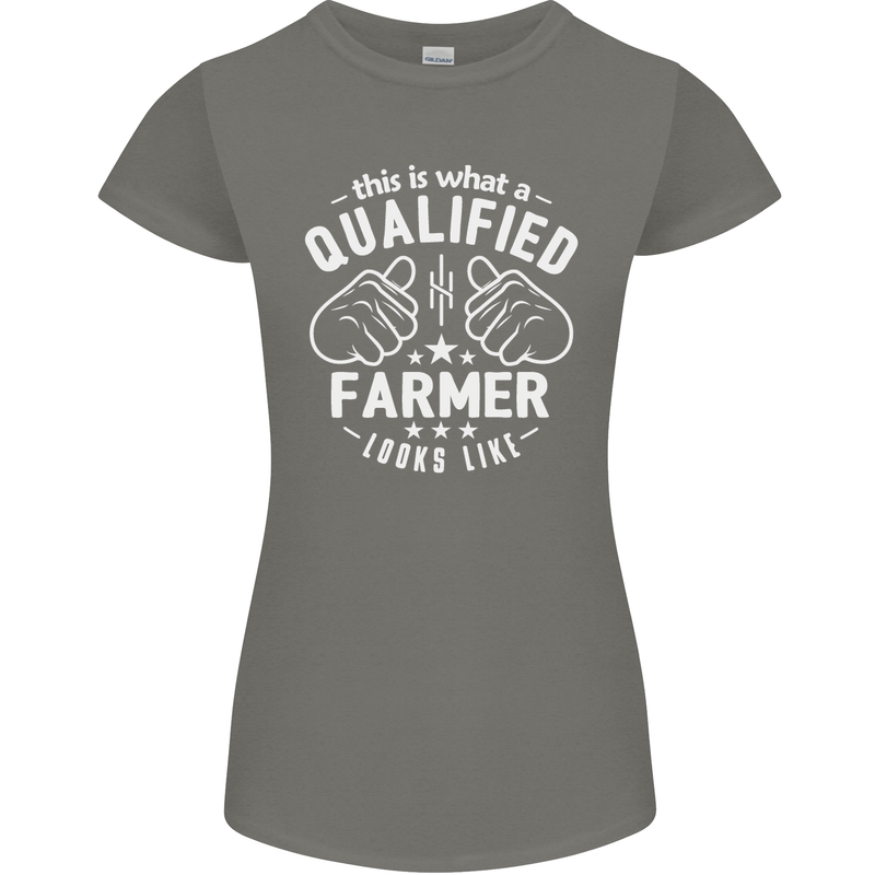 This Is What a Qualified Farmer Looks Like Womens Petite Cut T-Shirt Charcoal
