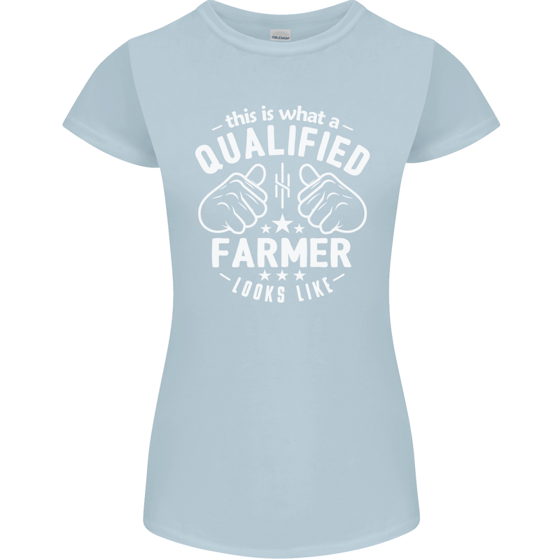 This Is What a Qualified Farmer Looks Like Womens Petite Cut T-Shirt Light Blue