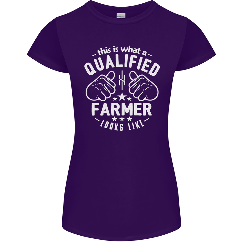 This Is What a Qualified Farmer Looks Like Womens Petite Cut T-Shirt Purple