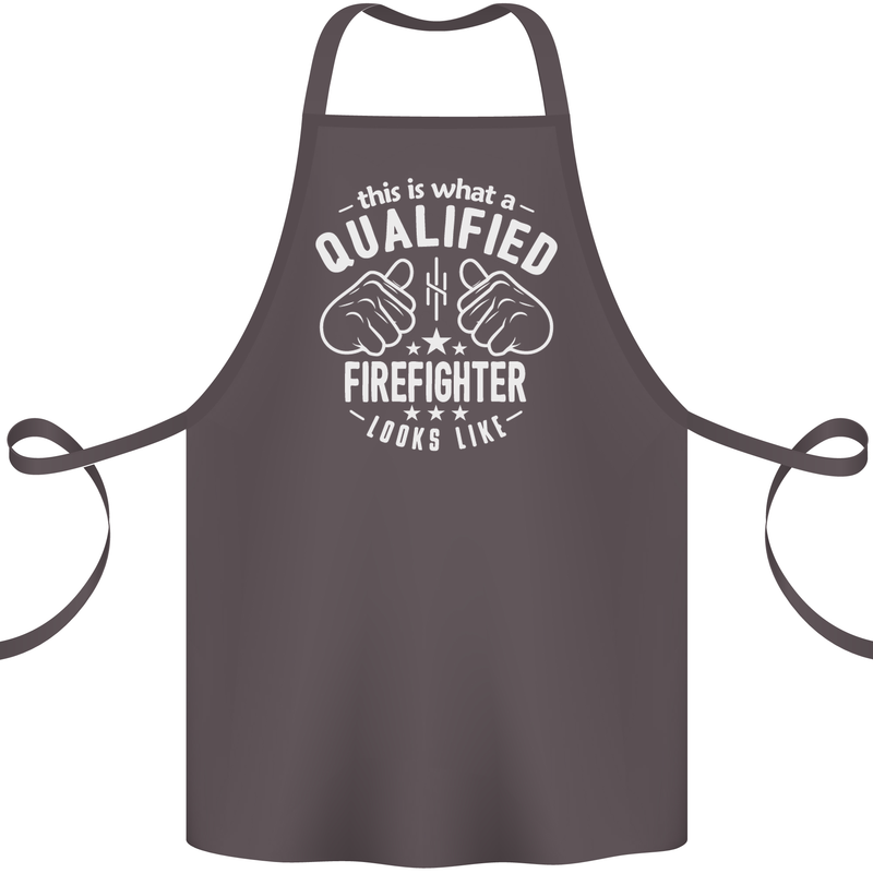 This Is What a Qualified Firefighter Looks Like Cotton Apron 100% Organic Dark Grey