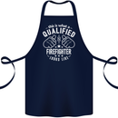 This Is What a Qualified Firefighter Looks Like Cotton Apron 100% Organic Navy Blue