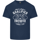 This Is What a Qualified Firefighter Looks Like Mens Cotton T-Shirt Tee Top Navy Blue