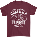 This Is What a Qualified Firefighter Looks Like Mens T-Shirt Cotton Gildan Maroon