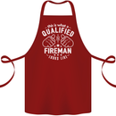 This Is What a Qualified Fireman Looks Like Cotton Apron 100% Organic Maroon
