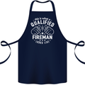 This Is What a Qualified Fireman Looks Like Cotton Apron 100% Organic Navy Blue