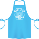 This Is What a Qualified Fireman Looks Like Cotton Apron 100% Organic Turquoise