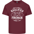 This Is What a Qualified Fireman Looks Like Mens Cotton T-Shirt Tee Top Maroon