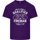 This Is What a Qualified Fireman Looks Like Mens Cotton T-Shirt Tee Top Purple