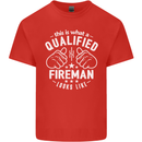 This Is What a Qualified Fireman Looks Like Mens Cotton T-Shirt Tee Top Red